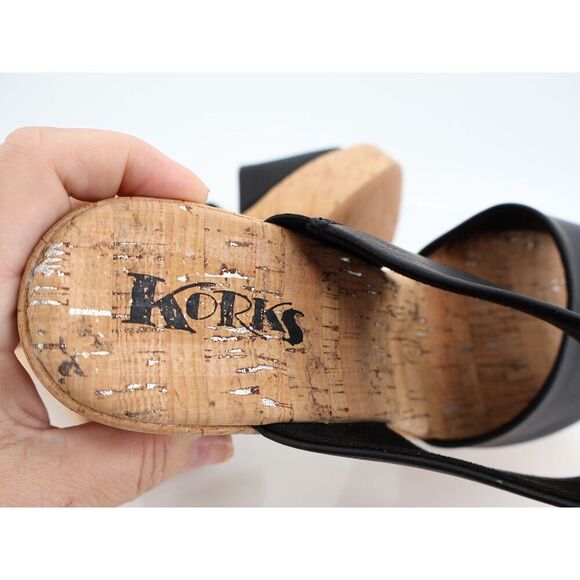 Korks Kork Ease Dezi Sandals Platform Black Vegan Strappy Chunky Heel Size 10 - Picture 4 of 12